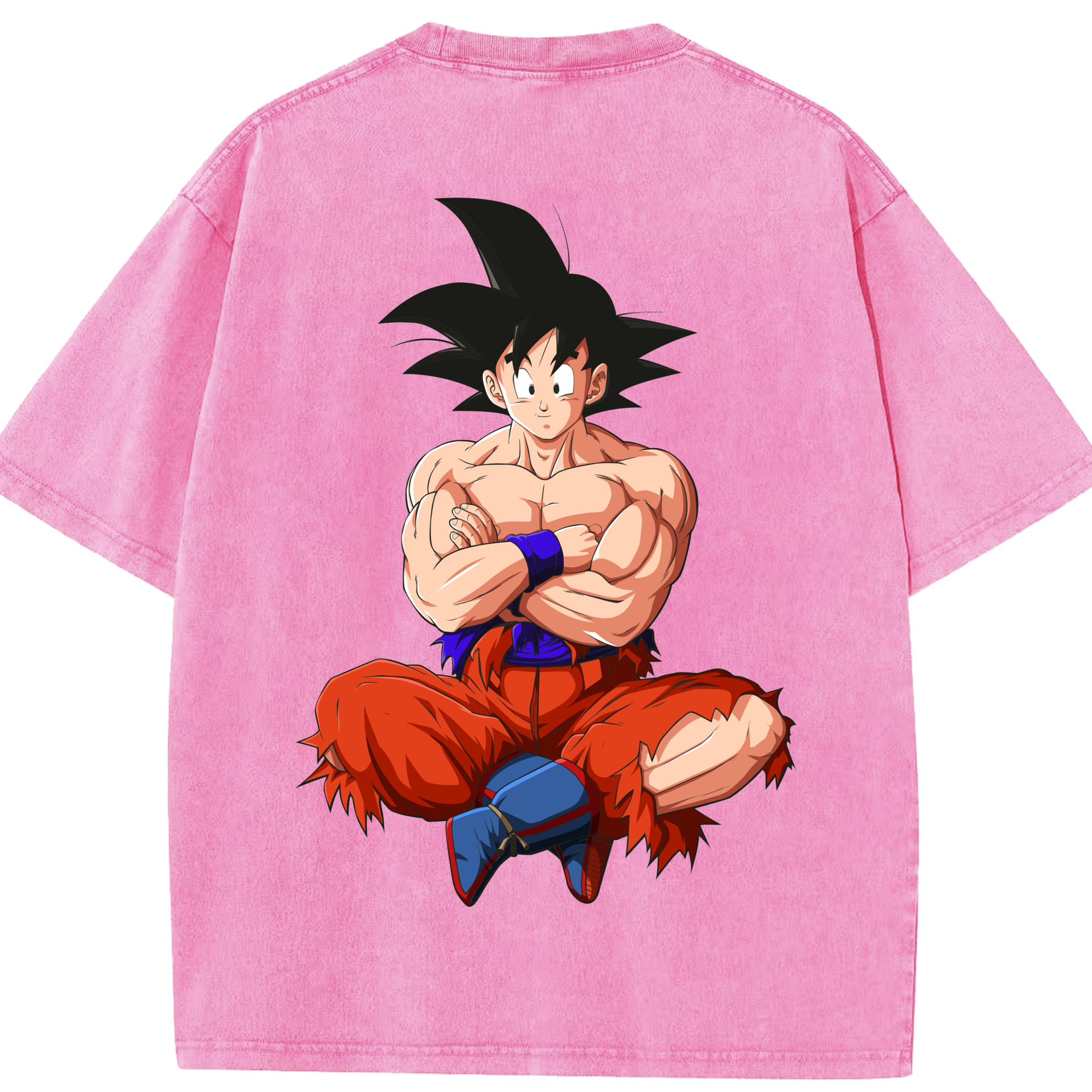 （画像用） ドラゴンボール 孫悟空（そん ごくう）Son Goku カカロット DRAGON BALL Kakarotto 綿100% ヴィンテージ風 半袖Tシャツ（背面プリント）